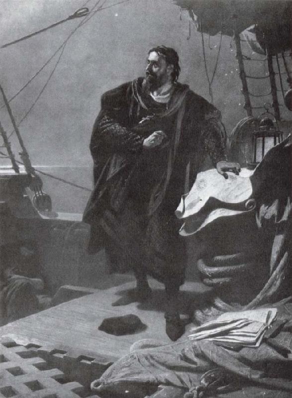 Karl Theodor von Piloty Columbus Sweden oil painting art